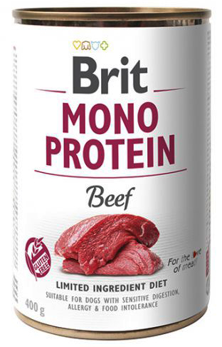BRIT MONO Proteínové vlhké krmivo pre psov Beef Beef 400g