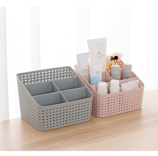 ORGANIZÁTOR NA STOLÚ KOZMETIKU S PRIESTORMI ELEGANTNÁ NÁSTROJE ružová