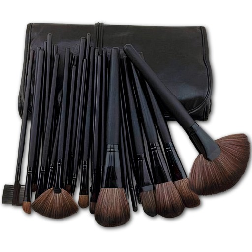 Veľká sada štetcov na make-up, 24 ks, profesionálny obal + puzdro