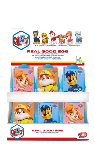 PAW PATROL NAOZAJ DOBRÉ VAJECKÉ VAJECKO PREKVAPENIE SO ZDRAVÝM OVOCNÝM OBJEDOM 5G