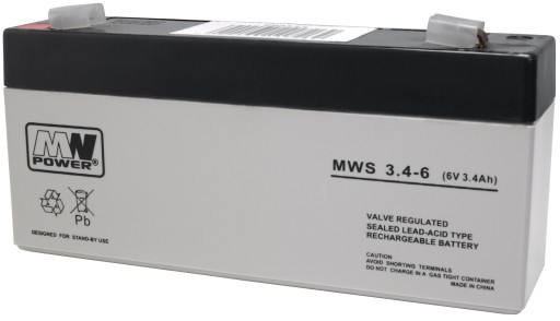 Nabíjacia batéria AGM MWS 1.3-6 1.3Ah 6V PRE VANIČKY A HRAČKY pre deti