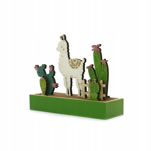 DREVENÁ POSTAVIČKA lama alpaka 11cm