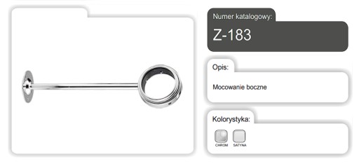 MONTÁŽNY DRŽIAK PRE SPODNÝ STĹP POTRUBIE CHROME AMIX Z-183/C