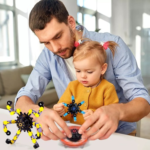 ANTISTRESOVÁ SENZORNÁ HRAČKA NA MONTÁŽ ROBOTOV FIDGET SPINNER