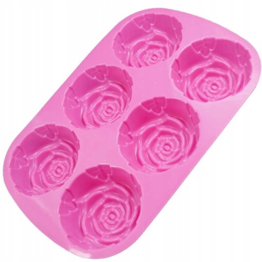 Silikónová forma 6xRose 3D Cookies Muffiny Čokoládové mydlá Sviečky MF-028