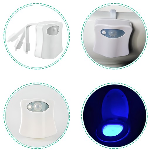LED LAMPA PRE WC, SENZOR POHYBU A SVETLA