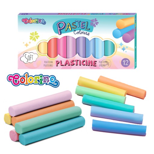 Colorino plastelína, jemná, pastelová, 12 farieb