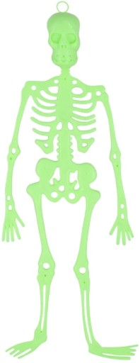 Závesná kostra svietiaca v tme Halloweenska ozdoba kostra 33 cm