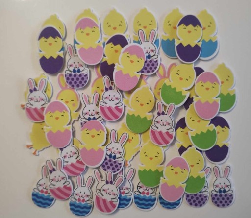Veľkonočné nálepky Bunny Chicken Mix 54 kusov Easter WLK-057