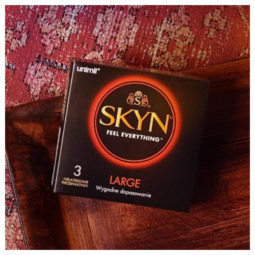 Unimil SKYN LARGE bezlatexové kondómy, väčšia veľkosť XL, 3 ks.