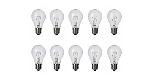 10x tradičná GLS žiarovka 230V E27 60W 540lm TR