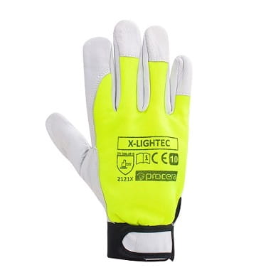 Pracovné rukavice zosilnené kozou kožou X-LIGHTEC HV EN388 9