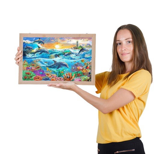 DIAMANTOVÁ VÝŠIVKA Delfíny Ocean Reef Diamantová mozaika pre deti 5D Set