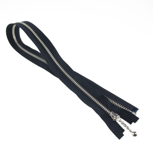 YKK zips 48cm Farba Čierna Ukončené guľôčkou