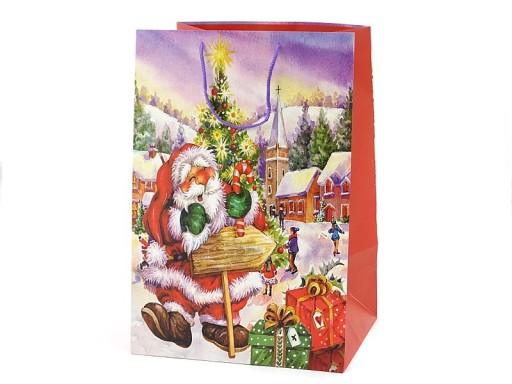 Darčeková taška Santa Claus, VIANOČNÝ vzor, veľkosť XL BIG TM65