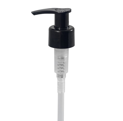 Fľaša s pumpičkou 150ml, HDPE, 24/410, Biela/čierna