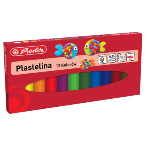Plastelína nefarbiaca Herlitz, 12 farieb