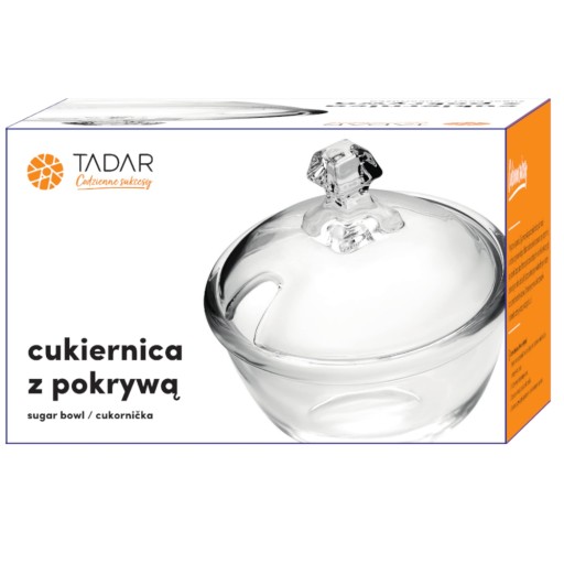 Sklenená cukornička, nádoba na cukor TADAR