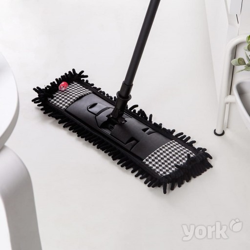 PEPITA York plochý mop s teleskopickou násadou, ČIERNA - 1 kus