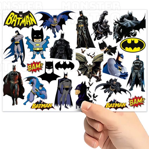 UMÝVAJÚCE DOČASNÉ TETOVANIE PRE DETI DETSKÝ BATMAN ORIGINÁLNE DIZAJNY