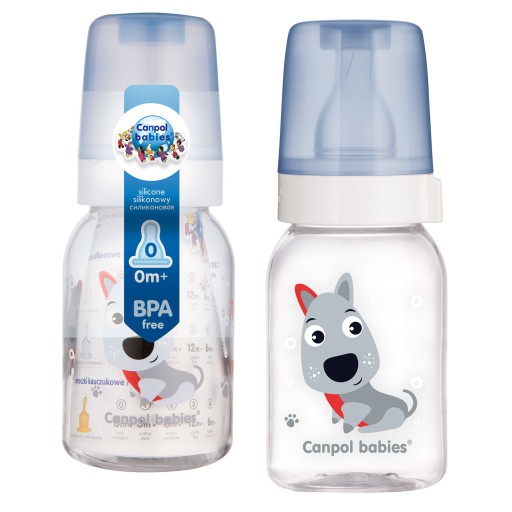Canpol úzka fľaša 120ml ROZTOMNÉ ZVIERATKÁ