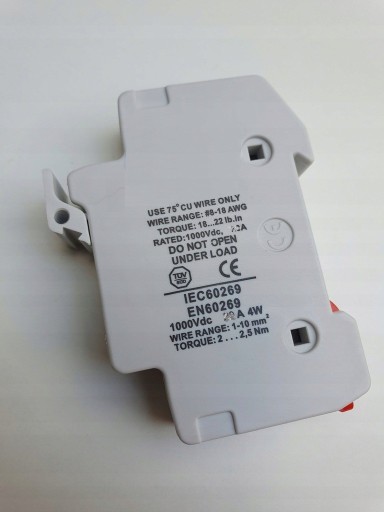 Solárna keramická poistka PV 10x38 DC 1000V TH35