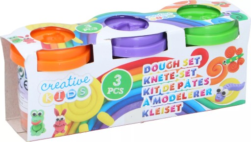 Hracie cesto, plastelínová sada s formičkami pre deti CREATIVE KIDS 55g x3