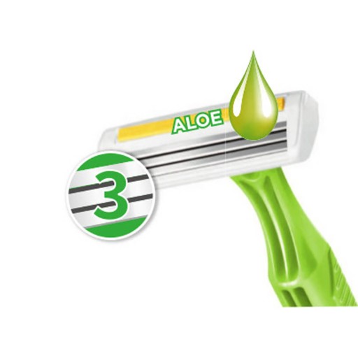 Jednorazové holiace strojčeky 6 kusov BIC PURE LADY GREEN 3 čepieľky pre ženy