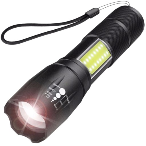 VÝKONNÁ LED COB ZOOM USB TAKTICKÁ BATERKA