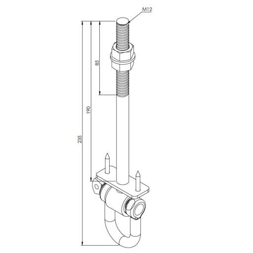 Držiak Montáž Hojdačky Záves D M12 200 mm