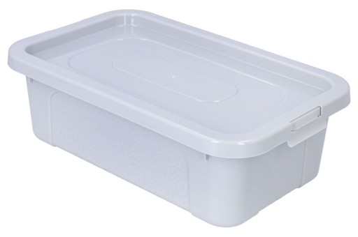 Plastový box na hračky s vekom, 4,5 l, sivý