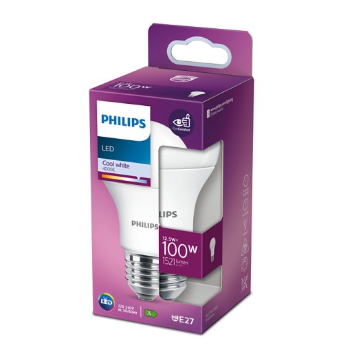 LED žiarovka E27 A60 4000K NW 12,5W = 100W 1521LM PHILIPS