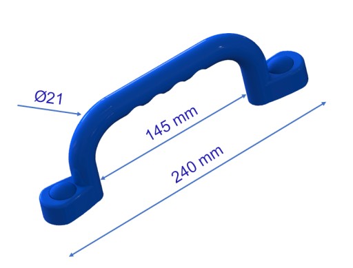 SLNKO - IHRISKO RÚČKY 240 mm - 2 ks S MODRÝMI SKRUTKAMI BU