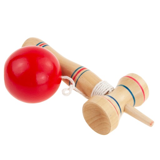 KENDAMA DREVENÁ KLASICKÁ JAPONSKÁ ZRUČNOSTNÁ HRA CHYTNUTIE LOPTY