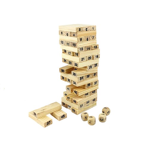Drevená veža puzzle číselná kocka hra