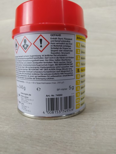 NIGRIN Putty Jemný tmel 245g + 5g tužidlo
