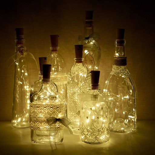 viečko na fľašu LED GARLAND ZÁHRADNÉ LAMPY viečko na fľašu ZLATÉ