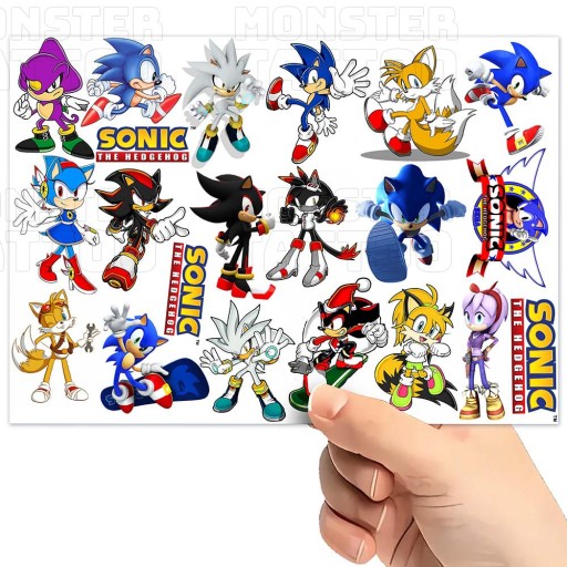 UMÝVAJÚCE DOČASNÉ TETOVANIE PRE DETI DETSKÉ SONIC ORIGINÁLNE DIZAJNY
