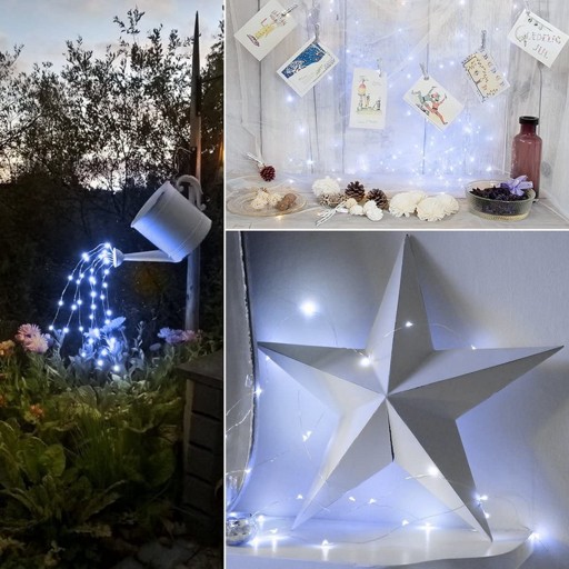 SOLÁRNE GARLANDOVÉ ZÁHRADNÉ LAMPY 100 LED 20M DEKORATÍVNY SÚMRAK SNÍMAČ