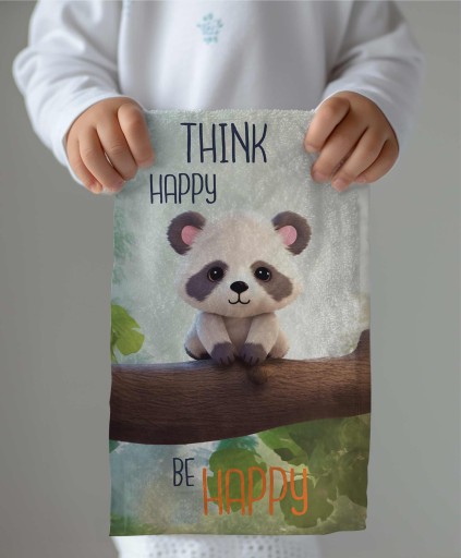 Osuška do škôlky 30x50 Panda, modrá, detská bavlna