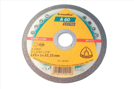 PLOCHÝ DISK A60EX T1A 125*1,0*22 262937