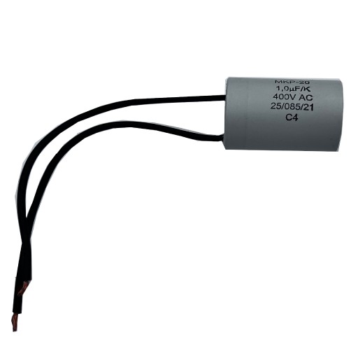 malý valcový štartovací kondenzátor TC 1 uF 400V 1uF/400