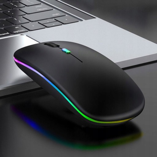 BEZDRÔTOVÁ KANCELÁRSKA MYŠ PRE LAPTOP PC, RGB PODSVIETENIE 2,4 GHz BT AK211B