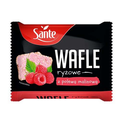 Sante ryžové vafle s malinovou polevou 24g
