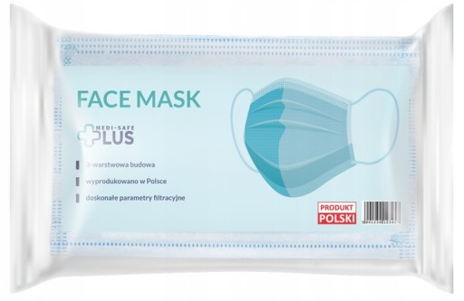 POĽSKÉ ochranné, hygienické, 3-VRSTVOVÉ MASKY. 50
