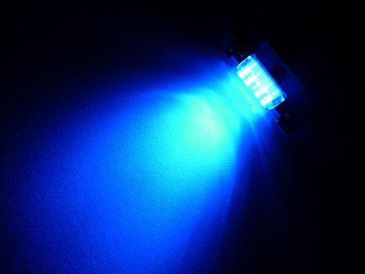 trubicová žiarovka 6 LED 10x36 mm c5w modrá 24v
