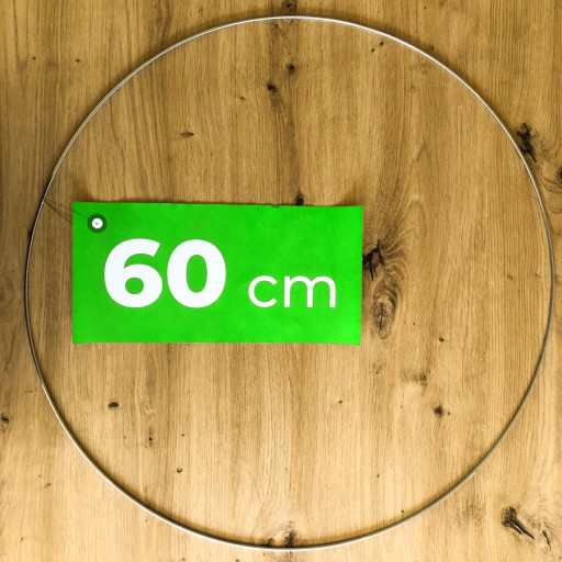 Strieborný kovový prsteň na lapač snov, 60 cm