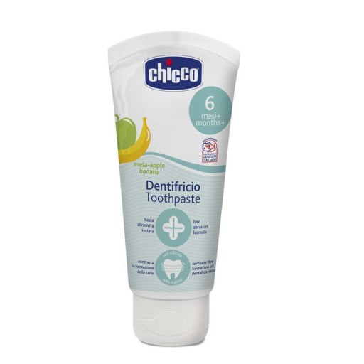 Chicco ZUBNÁ PASTA BEZ FLUORIDU JABLKO BANÁN 50ml