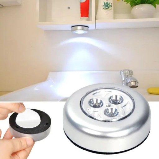 DOTYKOVÁ LAMPA 3 SAMOLEPIACIE DIÓDY, NA BATÉRIU 3 LED POD SKRINÍK