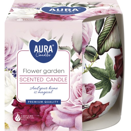Vonná sviečka v skle BISPOL Aura 20H FLOWER GARDEN